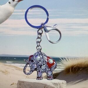 Elegant Red Elephant Key Holder